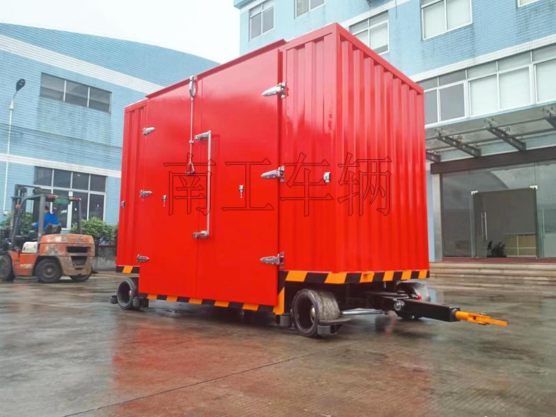3吨双牵引箱式安博app(中国)官方网站 无动力叉车牵引工具拖车